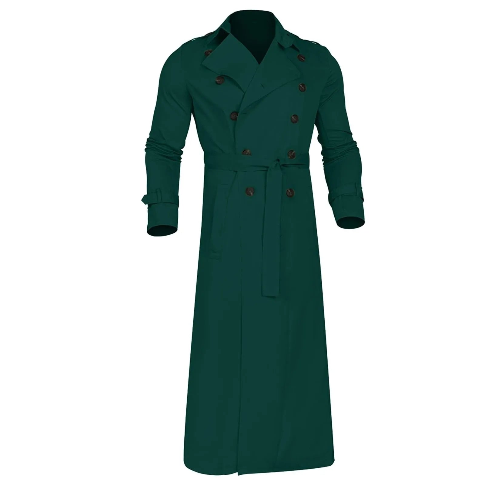 Men’s Luxury Full-Length Trench Coat – England Style Business Overcoat