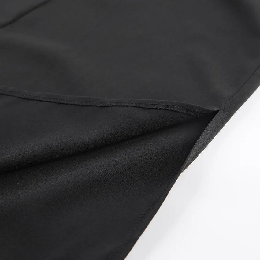 Black Loose Long Skirts Women A-Line Zip Skirts Ladies Elegant Summer Skirts Female With Pocket Ankle-Length Skirts