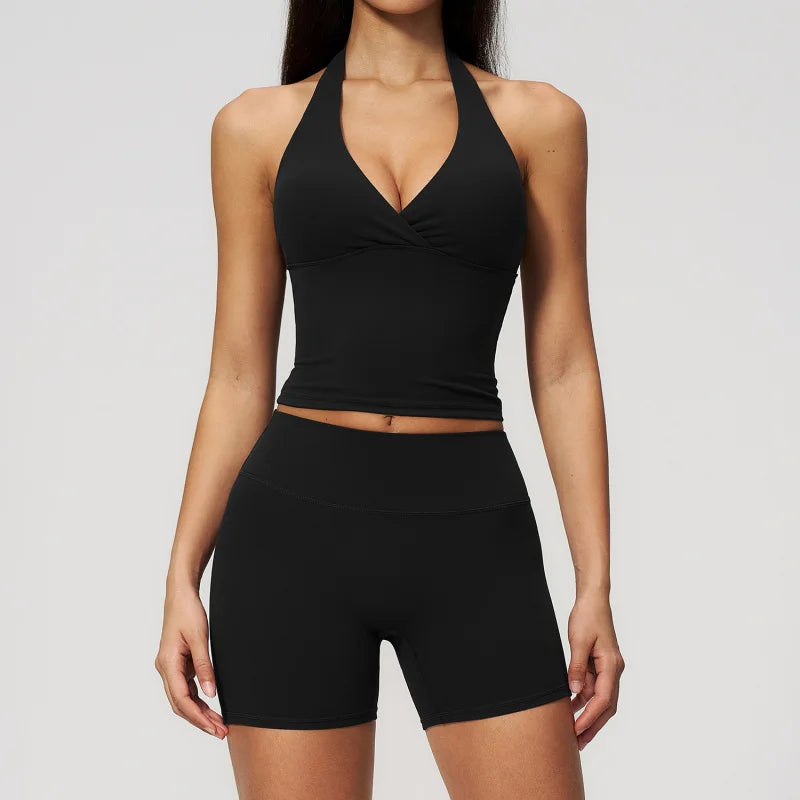 Yoga Outfit Set Fitness Two-Piece Set With No Embarrassing Lines Butt-Lifting Running Shorts Leggings Yoga Suit Athletic Wear