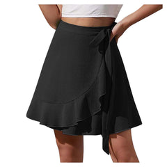 High Waist Chiffon Ruffle Skirt