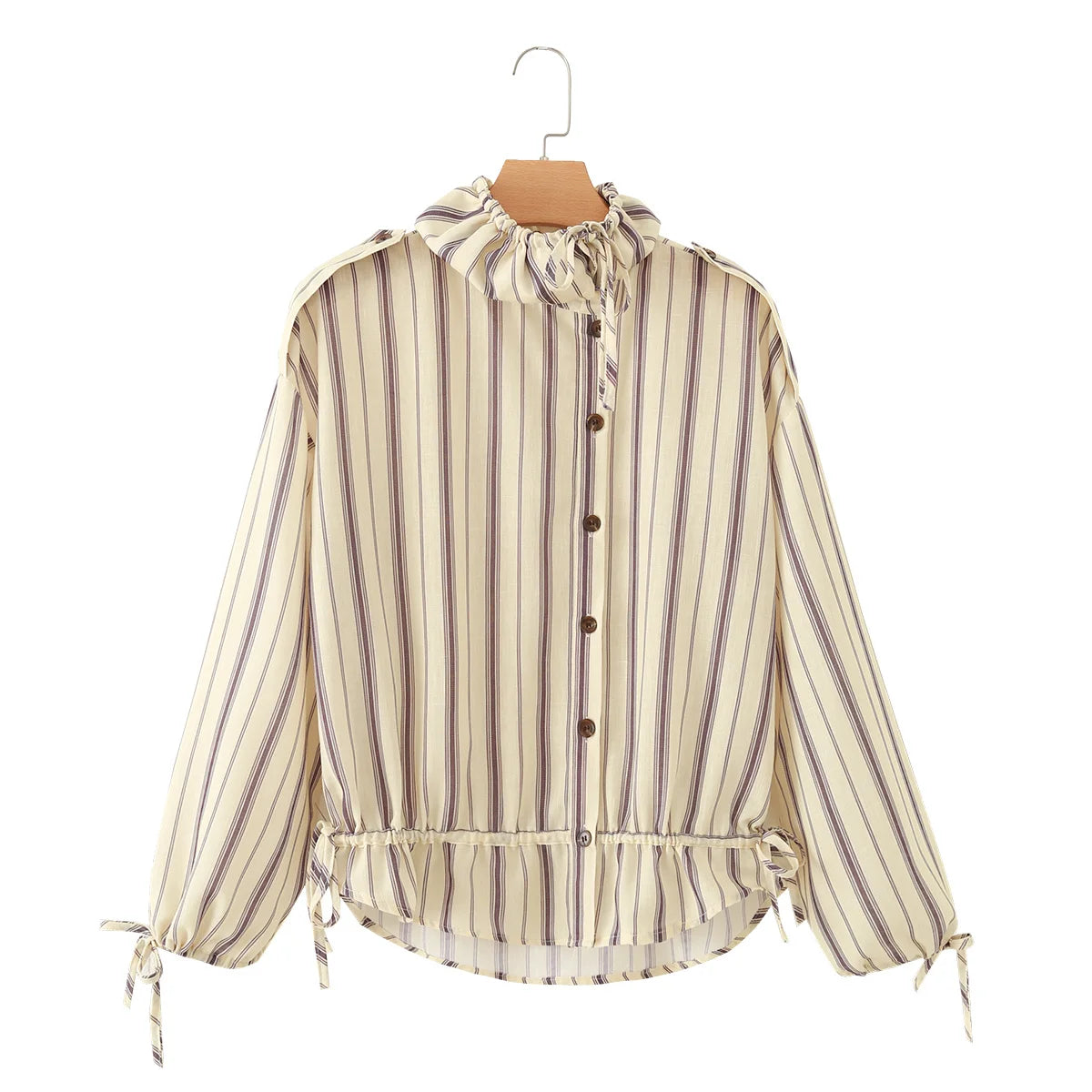 Women's Shirts Autumn 2026 New Fashion Stripes Slim Unique Youth Street Autumn Blouses Chic Elegant Travel Comfortable Blouse
