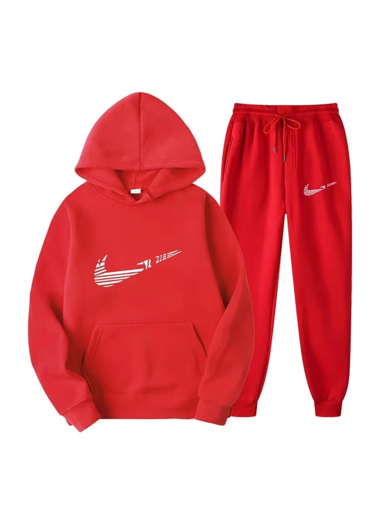 Men Tracksuit 2 Pieces Sets Hooded Sweatshirt +Drawstring Pants Male Hoodies Running Sportswear Men Women Autumn Sportwear