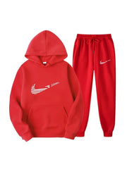 Men Tracksuit 2 Pieces Sets Hooded Sweatshirt +Drawstring Pants Male Hoodies Running Sportswear Men Women Autumn Sportwear