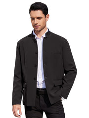Men’s Plus-Size Stand Collar Business Blazer