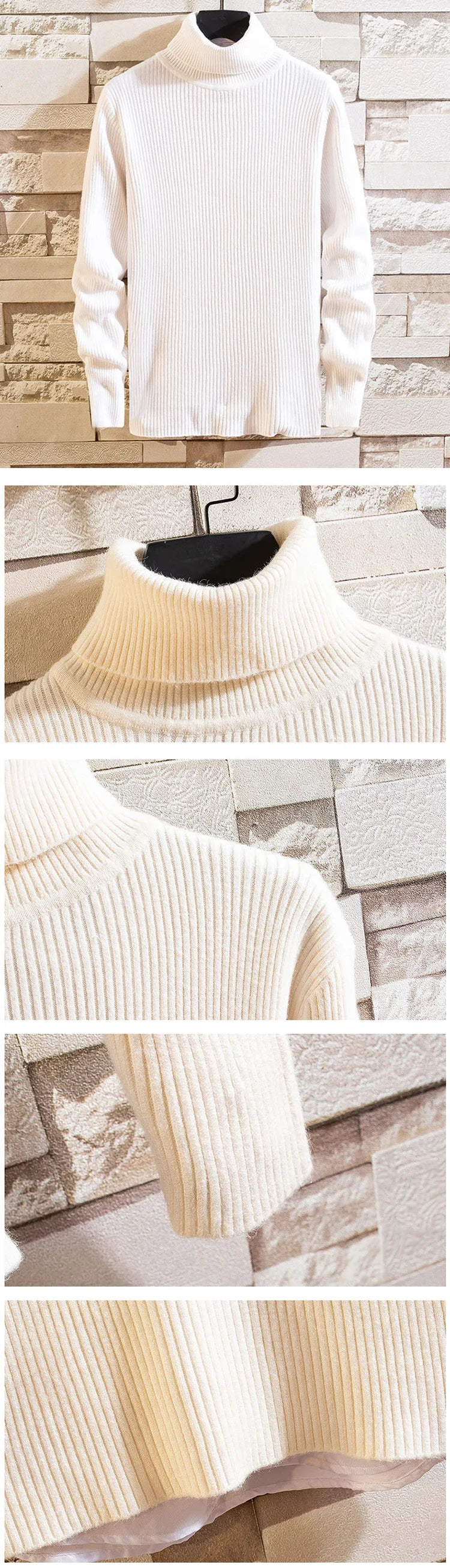 Slim Fit Turtleneck Knit Pullover