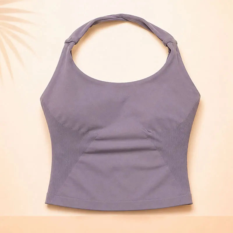 Women Seamless Yoga Set Halter Sports Bra Scrunch Butt Shorts 2 Piece Gym Workout Fitness Activewear High Waist Athletic Outfit