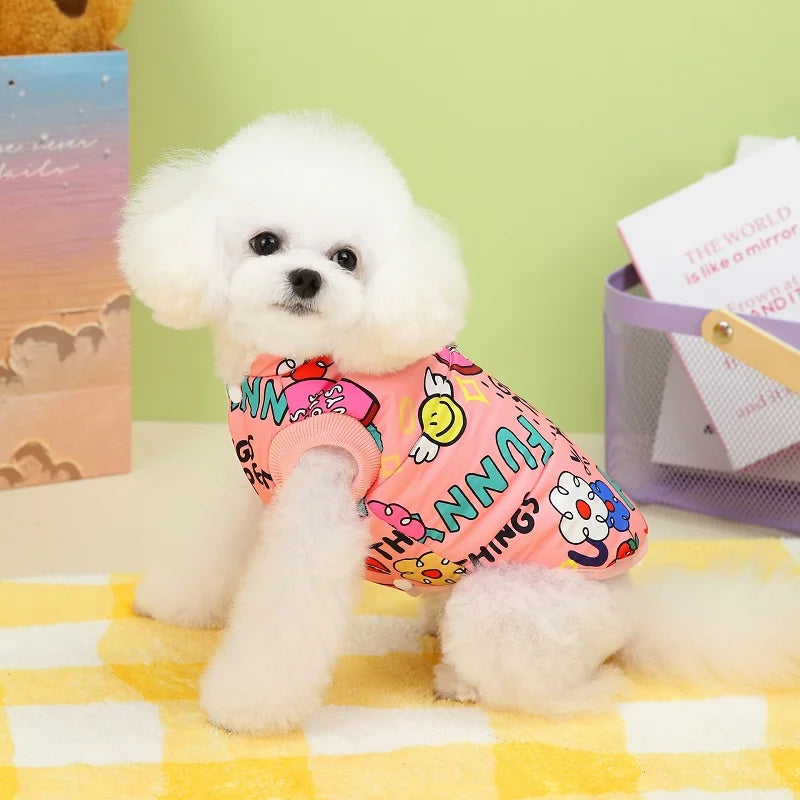 Windproof Graffiti Print Dog Vest
