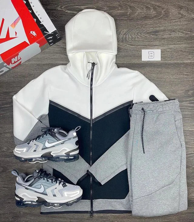 Luxury Brand Men Tracksuits 2-piece Set Black Sports Suit Tracksuits Jogging Men's Clothing Sweatpants Zip Sweatshirts Techwear