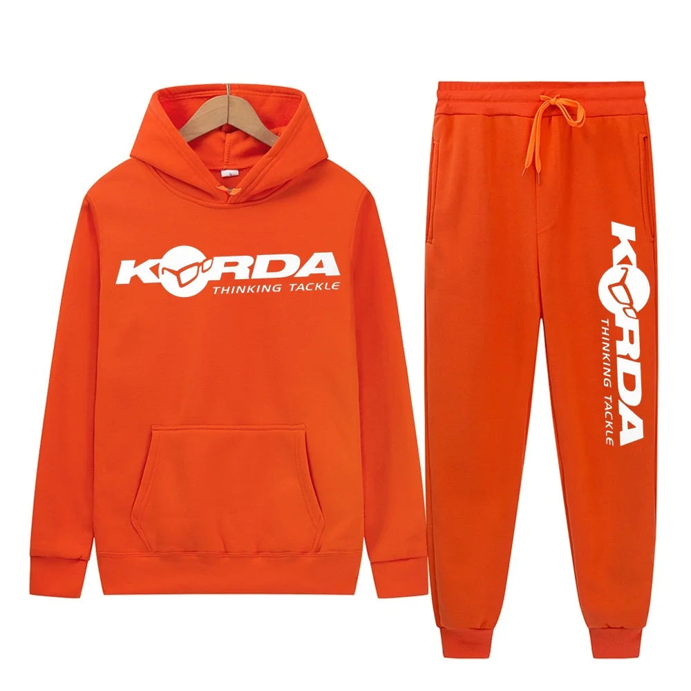 Men's Women 2Pcs Sets Fleece Sweatshirt Hoodies Pants Korda Inspired Tribute Male Sportswear Tracksuits Unisex Ensemble Homme