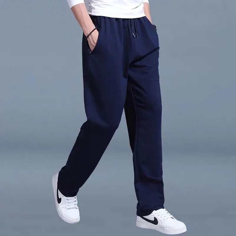 2024 New Running Mens Sweatpants Straight Fit Joggers for Sports and Streetwear Loose Oversized Drawstring Long Pants Men Pants