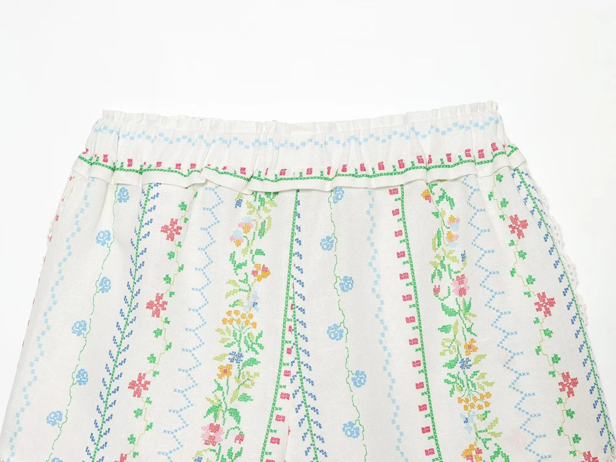 Women's Printed Shorts Set Summer Asymmetric Hem Wide Straps Loose Top Elastic Waist Lace Trim Shorts Fashion Casual 2 Piece Set