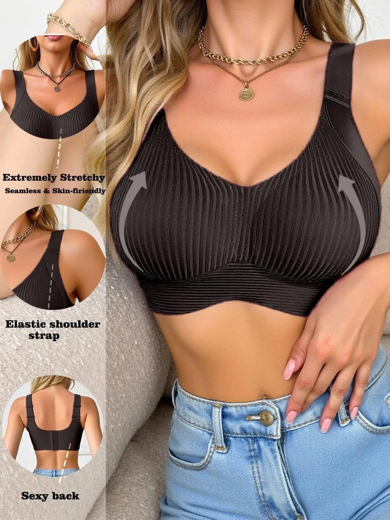 Sport Everyday Bras for Women Full Cup Seamless Push Up Female Underwear Adjustable Stretch Shoulder Straps Bralette Underwear