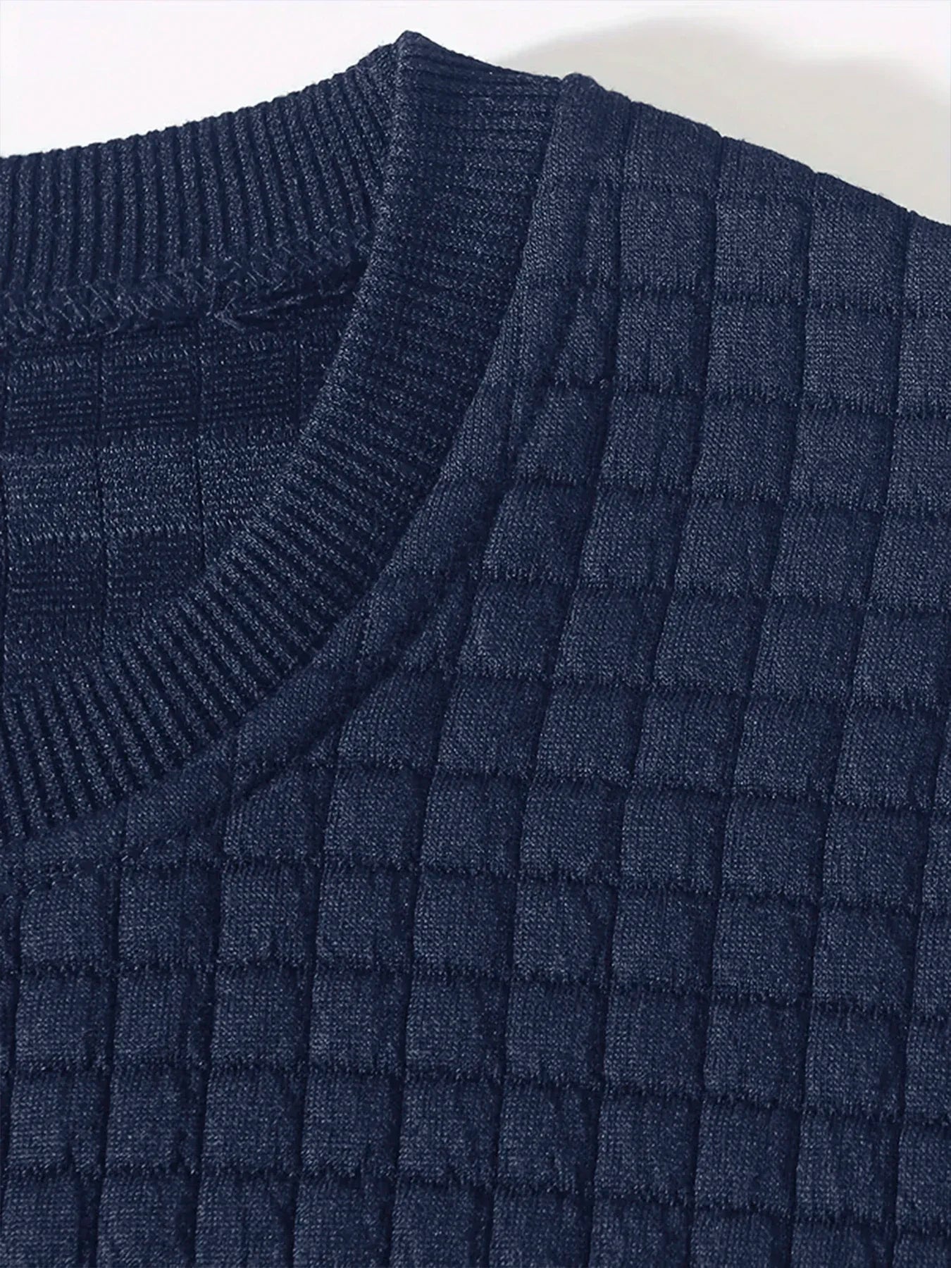 Jacquard Plaid Knit Pullover