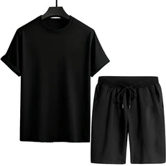 Men's Tracksuit T-shirts and Sports Shorts Urban Casual Fashion Short Sleeve Outfits Male Summer Home Outdoor Comfort Tees Set