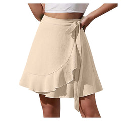 High Waist Chiffon Ruffle Skirt