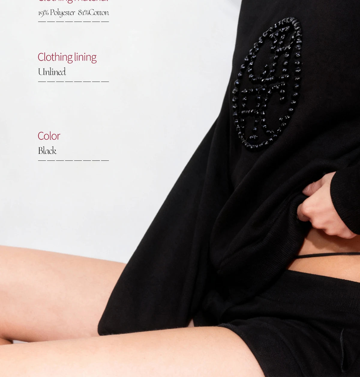 Beaded Casual Pullover Sweatshirt Women