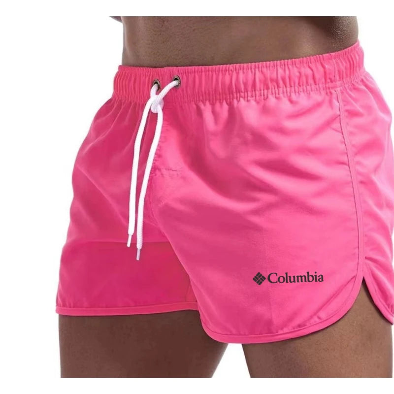 Summer Men'S Swim Shorts Trunks Quick Dry Board Bathing Suit Breathable Drawstring With Pockets For Surfing Beach