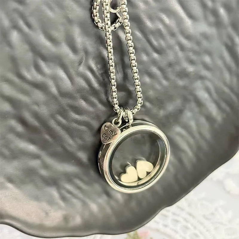 Pet Souvenirs Can Hold Cat or Dog Hair Necklaces, Pendants, Alloy Glass Photo Frames, Pendants, and Pet Accessories