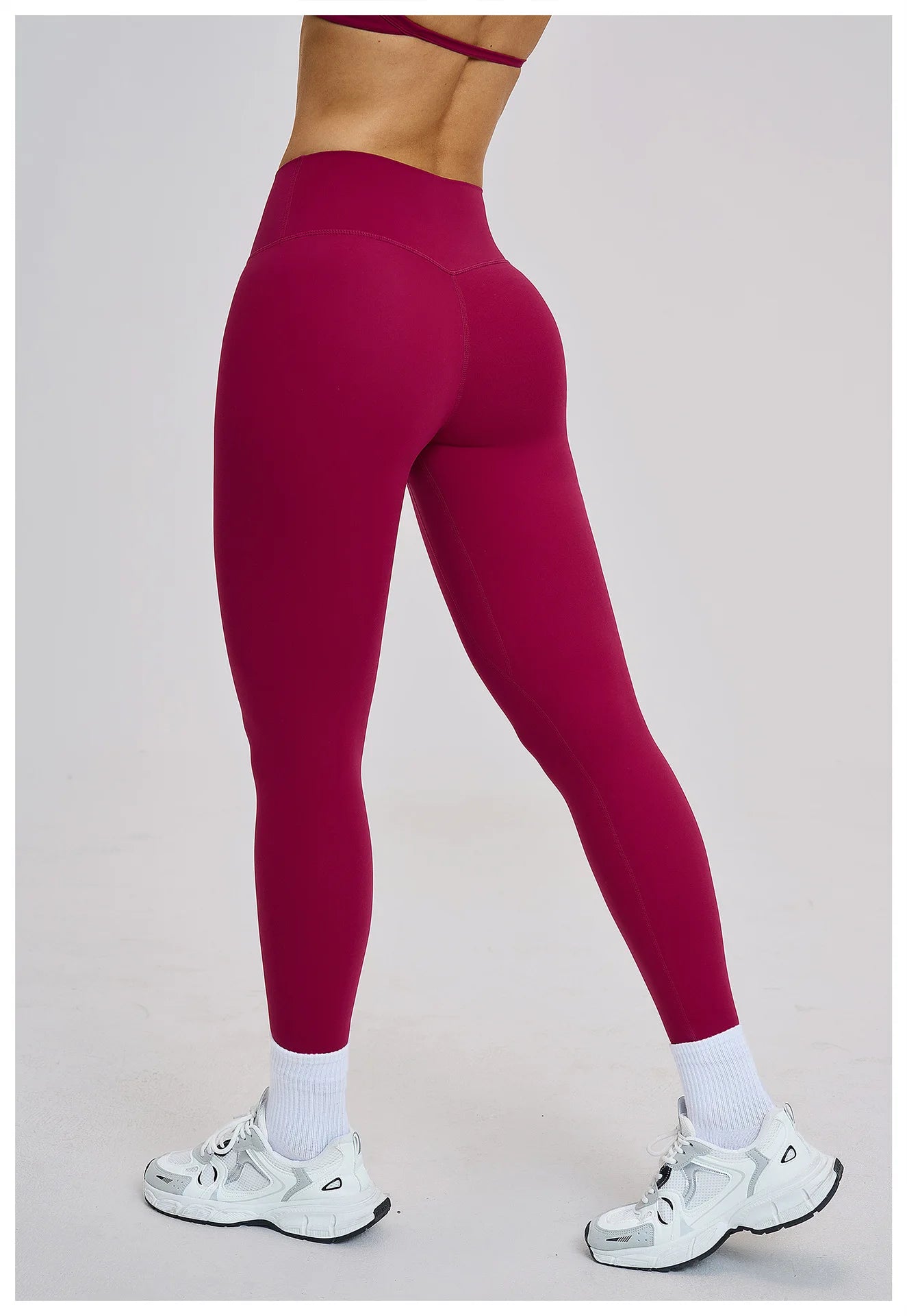 Fitness Leggings High Rise Hip Lift Brushed Soft Material For Ladies Outdoor Elastic Slim Fit Outer Wear Sports Tight Pants