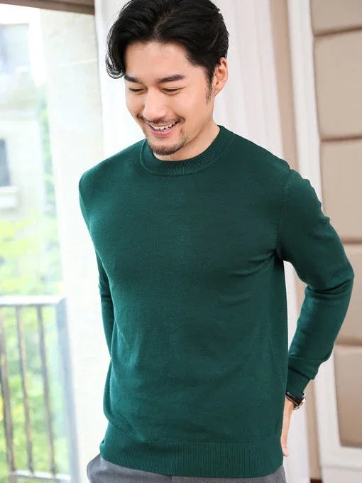 Thick Solid V-Neck Pullover