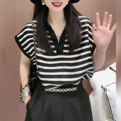 Striped Two Piece Summer Short Set
