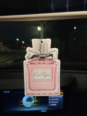 Perfume Bottle Pattern/Freesia Fresh Scent Five-Star Unisex Car Perfume and Non-Toxic Air Freshener |   Natural Essential Oils and Aromatherapy Scent Tablets (Noroili/Grapefruit/Cedar) |   Hanging Type and Dual-Purpose as a V