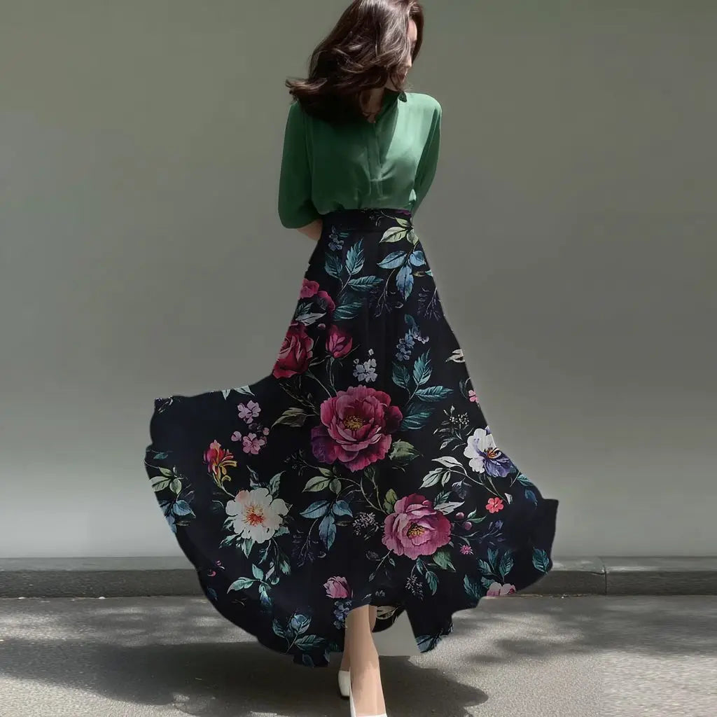 Women's Skirts Niche Specialty Fancy Skirts Versatile Bot Large Swings Fashionable Floral Skirts