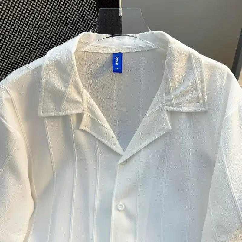 Minimal Casual White Shirt Men