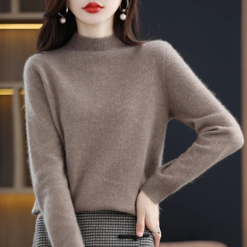 Merino Wool Mock Neck Pullover