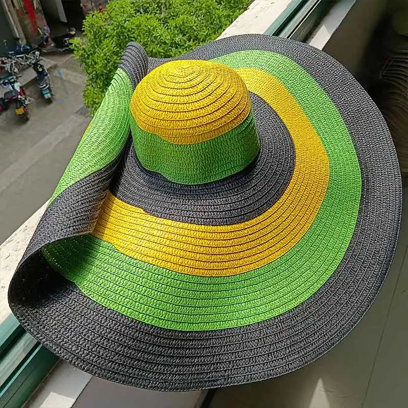 60cm Oversized Foldable Straw Sun Hat