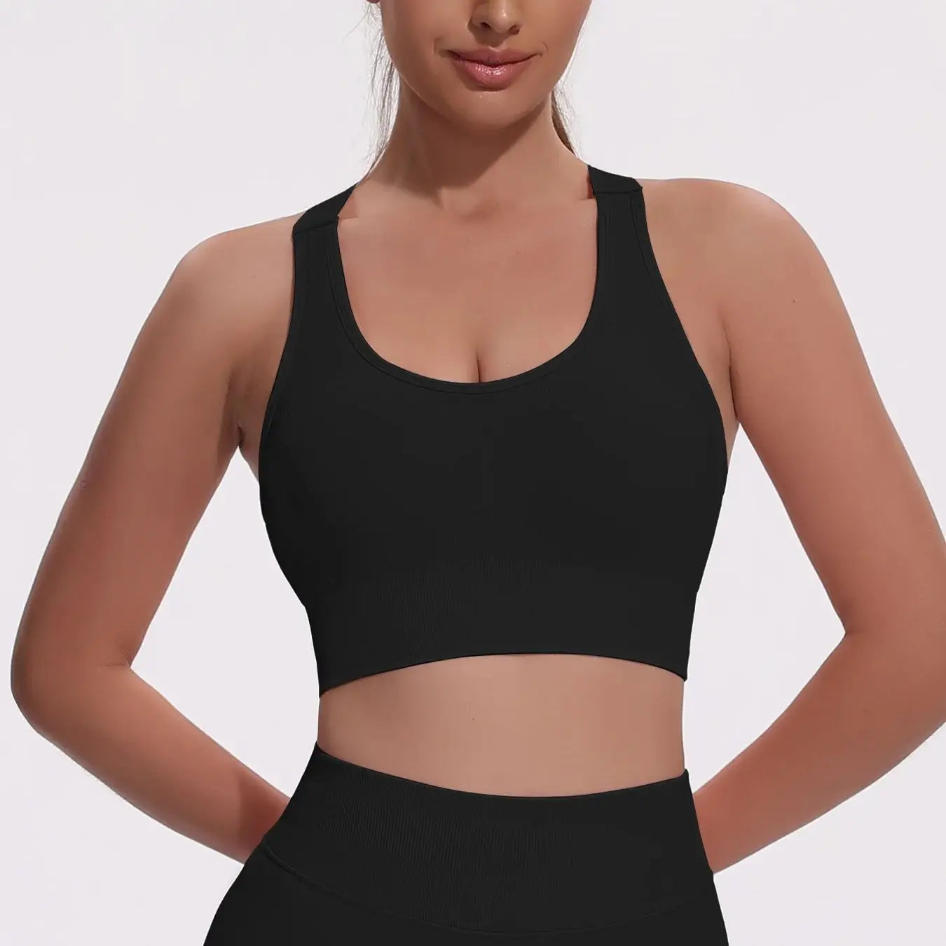 Beautiful Back Sports Bras For Women Seamless Adjustable Strap Shockproof Elastic Fitness Athletic Brassiere Slim Yoga Top