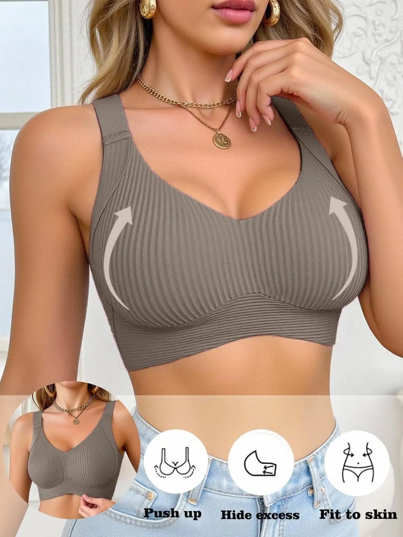 Sport Everyday Bras for Women Full Cup Seamless Push Up Female Underwear Adjustable Stretch Shoulder Straps Bralette Underwear