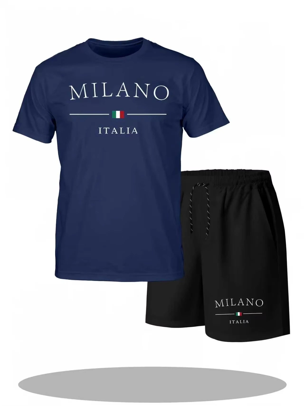 Men's Tracksuit 2 Piece O-neck Short Sleeve Shirt Shorts Set Men's Running Suit Plus Size T shirts Man Clothing Summer T-shirt