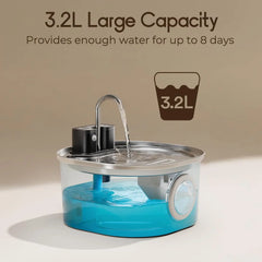 3L Stainless Steel Wireless Recharging Sensor Cat Water Fountain Auto Drinking Fountain For Cats Dog Drinker Pet Dispenser Bowl