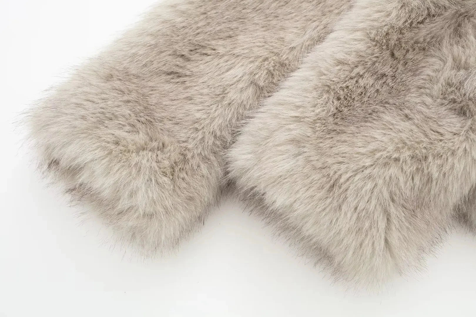 HH 2024 Women 's Vintage Soild Faux Fur Coat Turn-down Collar Long Sleeve Warm Plush Wool Coats Lady Winter Autumn Outwear