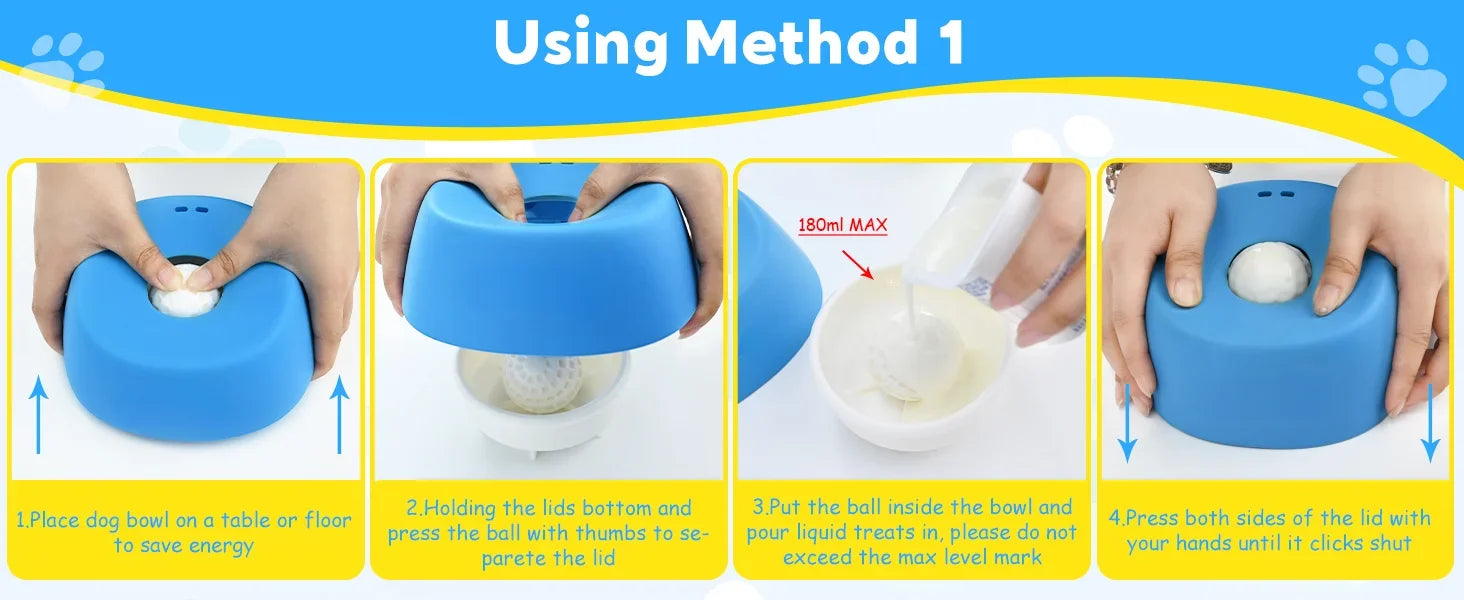 Liquid Slow Dog Bowls  Anti-slip Ball-shaped Bone Soup Dog Licking Bowl Licking Bowl for Healthy Eating Non-Slip and Anti-Chokin