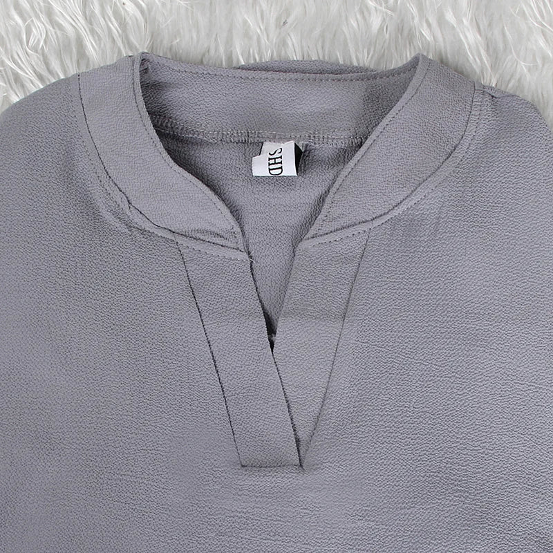 Elegant V Neck Chiffon Blouse