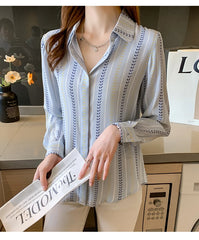 Fashion ladies shirts New elegant Women Blouses Long Sleeve Button-Down Tops blusa mujer
