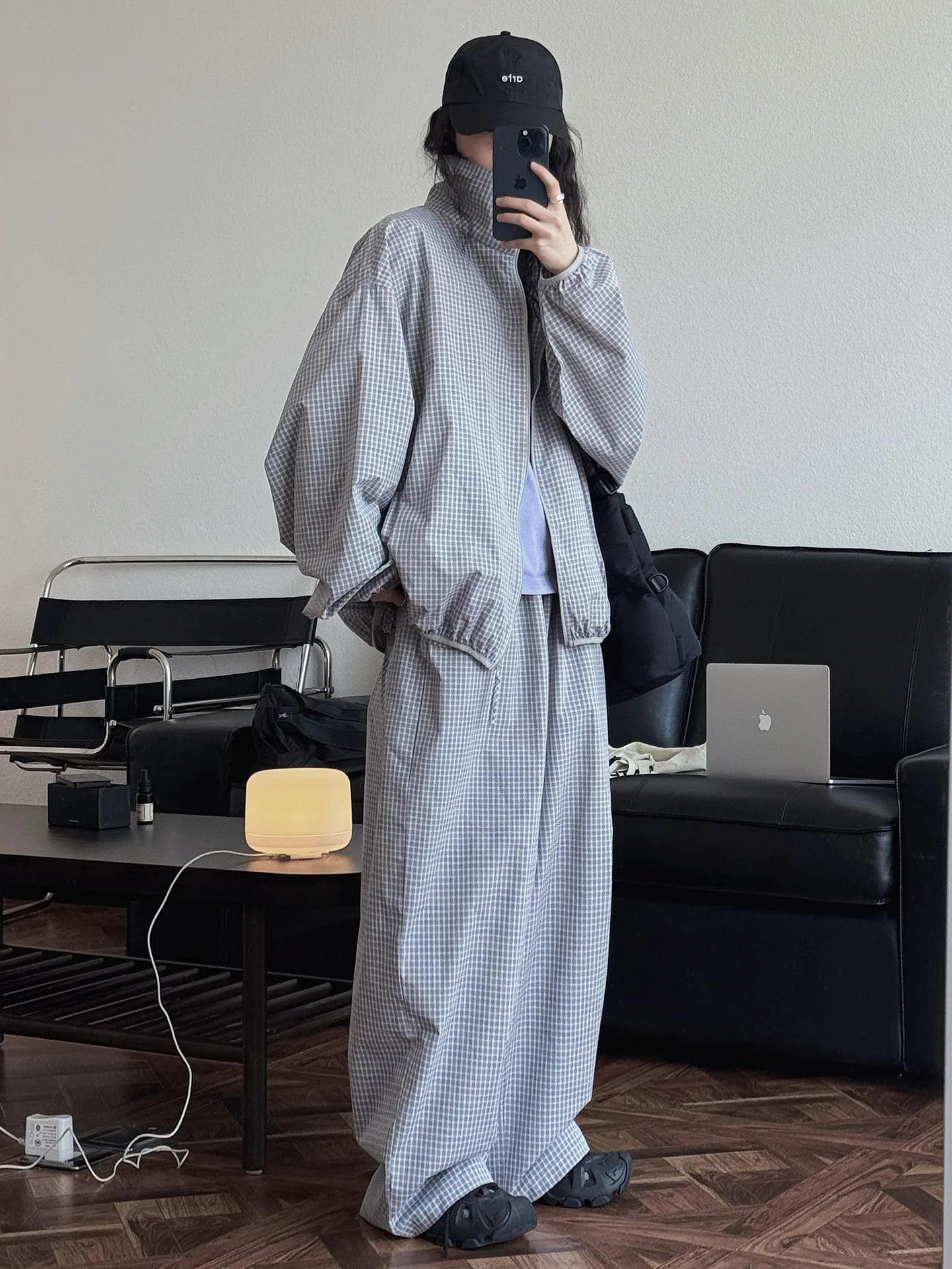 2026 Women Summer Long Pants High Waist Wide Leg 80% Cotton Plaid Pants Fashion Clothes Vintage Pants Female Trousers