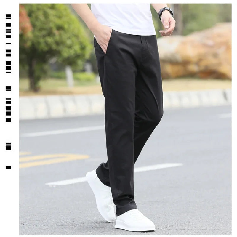 Men's High-Quality Chinos -Cotton Casual Trousers - Breathable Straight Pants (Sizes W28-w40)