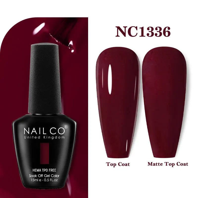 NAILCO 333 Colors Gel Nail Polish Semi Permanent Varnishes Nails Art Design Hybrid Soak Off Top Base Coat UV Gel Manicure 15ml