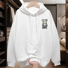 Men's Hooded Sweatshirt - Fall/Winter Casual Fashionable Loose Top with Fleece Lining, Outdoor Warm Hooded Hoodie
