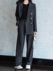 Elegant Peaked Lapel Suit Set