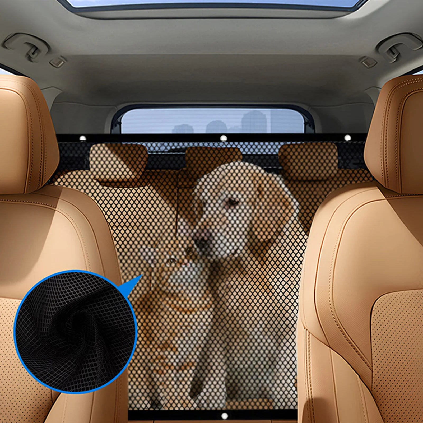 Pet Car Barrier Safety Net for Backseat Protection Dog and Child Restraint Vehicle Divider Travel Driving Secure Supplies