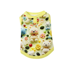 Spring pet apparel: cat & dog clothing - cartoon 3d print, teddy style, cute & breathable, anti-shedding, dropshipping available