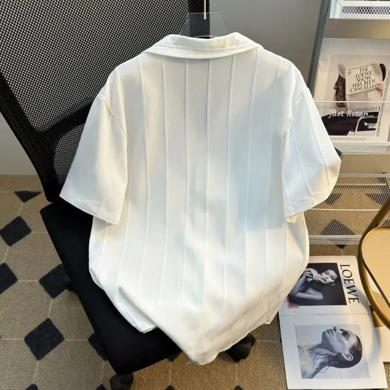 Minimal Casual White Shirt Men
