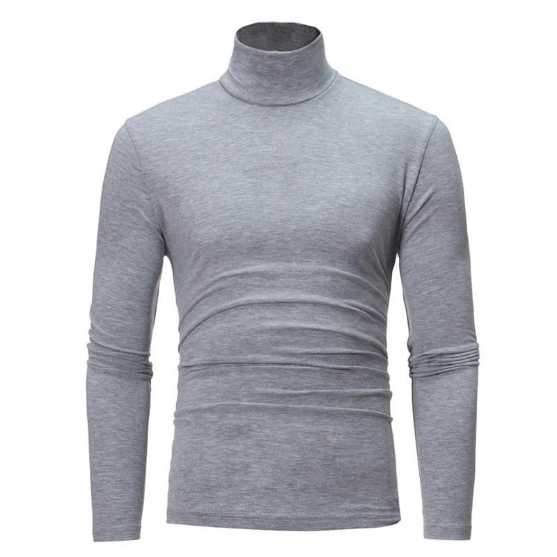 Spring Autumn Thin Men Pullovers Sweaters Turtleneck Knitted Sweater for Men Warm Clothing Male Sweaters Full Black White Tops