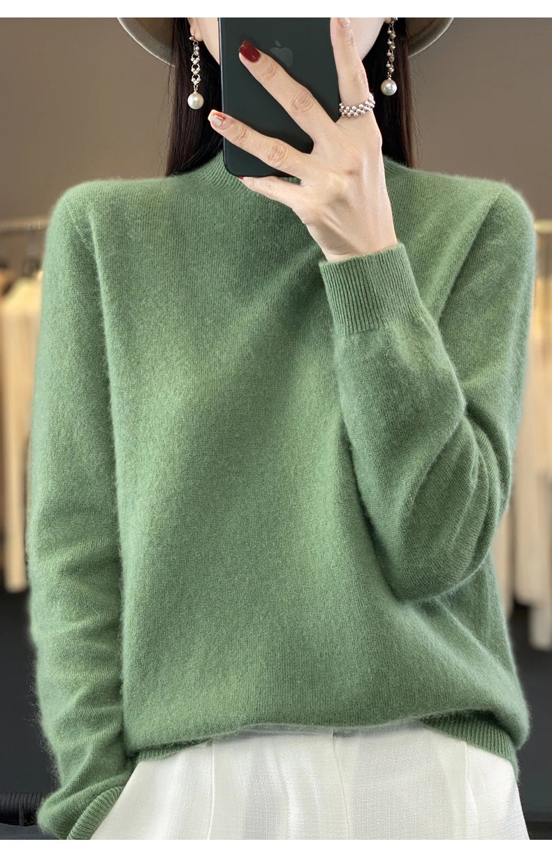 Merino Wool Mock Neck Pullover