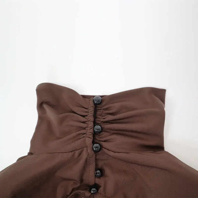 Backless Turtleneck Slim Maxi Dress