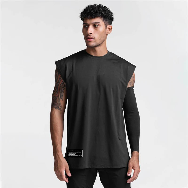 Gym Bodybuilding Tank Tops Mens Fitness Training Sleeveless Shirt Workout Muscle Vests Mesh Breathable Quick Dry Loose Singlets